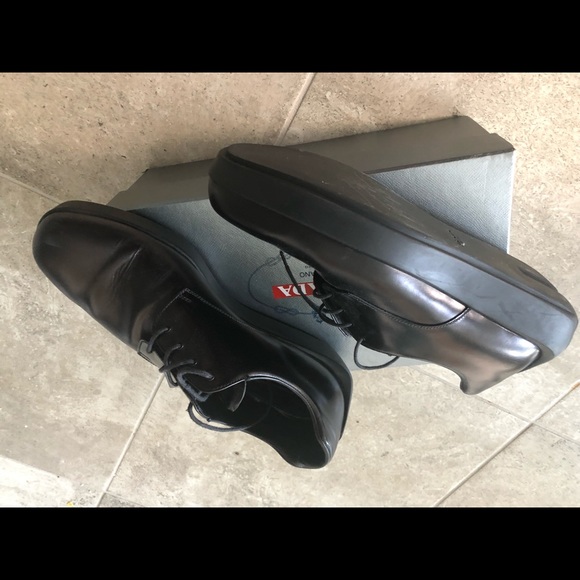 Prada black leather men’s lace up - Picture 6 of 8